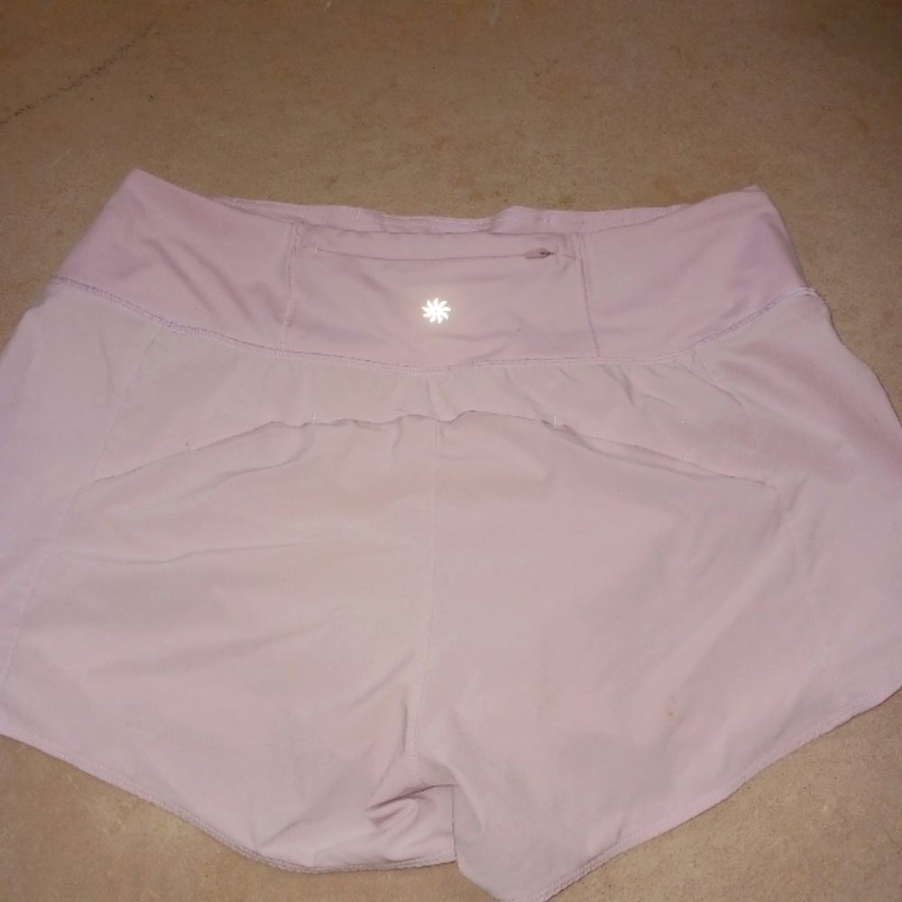 ATHLETA LADIES WOMENS MEDIUM MED M GYM SHORTS ATHLETIC LT PURPLE $68